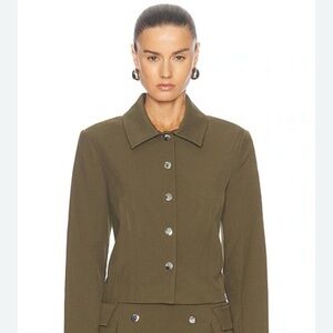Silk olive green blazer